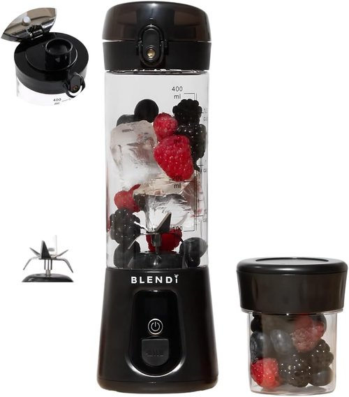 BLENDi Pro+ Portable Blender - Upgraded 120W Ice Crushing Motor, USB-C Rechargeable, 17.5oz, Black | BPA-Free & Travel-Friendly