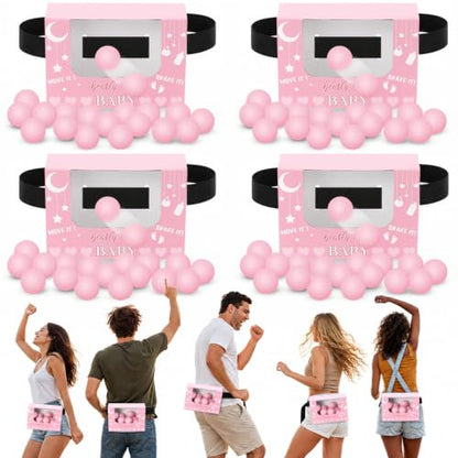 Pink Heart Baby Shower Swing Shaking Balls Activity Set - 4 Player Party Game