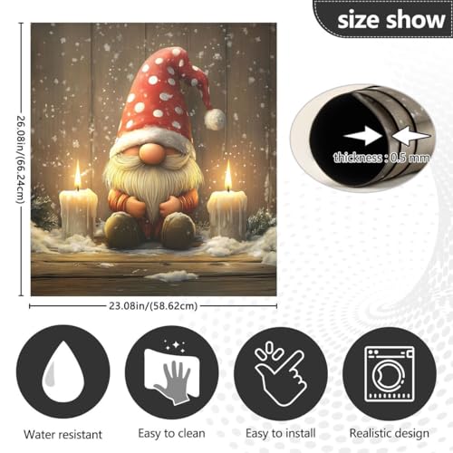 Christmas Cute Gnome Dishwasher Magnet Cover 23x26in Reusable Kitchen Decor