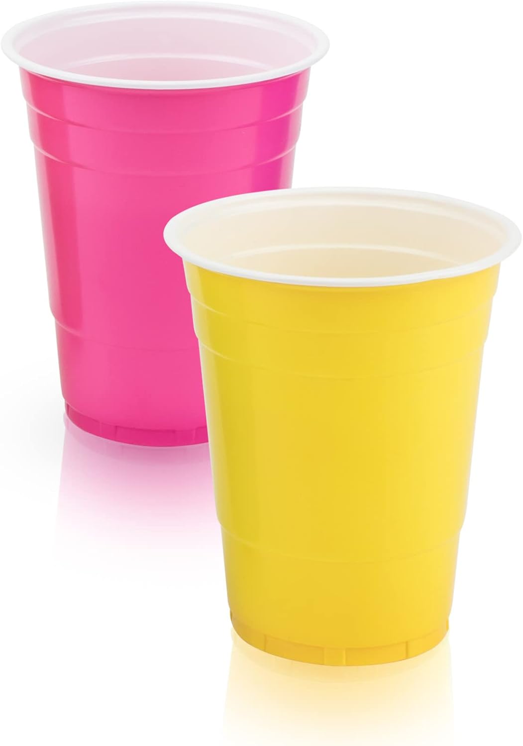 True Party Disposable Plastic Cups - 16 oz Multicolor Set of 24 for Beers, Cocktails & Beverages