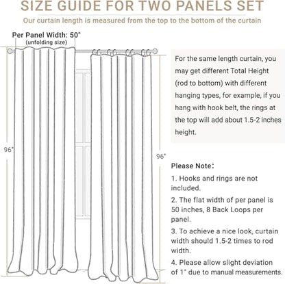 100% Blackout Shield Linen Blackout Curtains for Bedroom 102 Inches Long, Back Tab/Rod Pocket Living Room Drapes, Thermal Insulated Blackout Curtains 2 Panels Set, 50" W x 102" L, Stone Blue