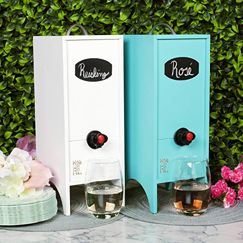 3L Turquoise Decorative Wine Dispenser with Chalk for Parties & Gifting