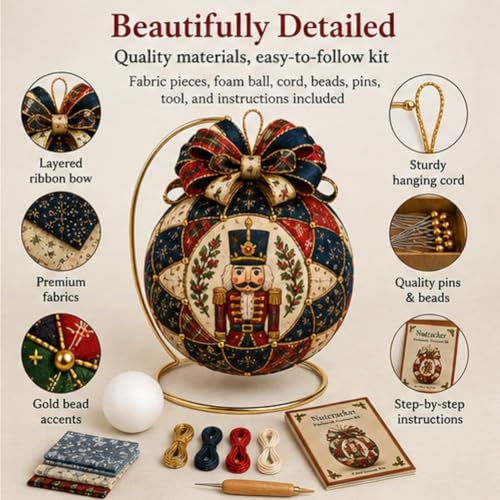 Christmas Classics Patchwork Ornament DIY Kit - Nutcracker Variation