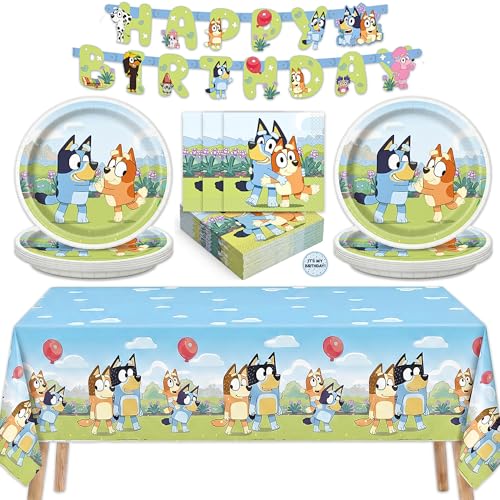 Bluey Birthday Party Supplies Set for Kids - Serves 16 Guests