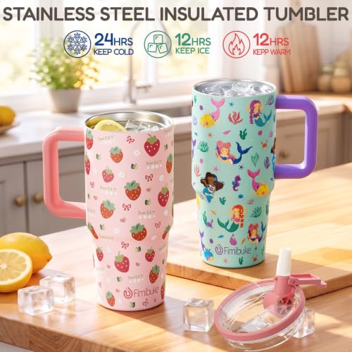 Toddler Insulated Sippy Cup with Handle & Straw - Dinosaur & Monster Trucks 20oz 2 Pack
