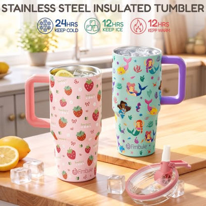 Toddler Insulated Sippy Cup with Handle & Straw - Dinosaur & Monster Trucks 20oz 2 Pack