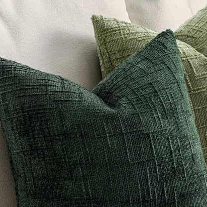 20x20 Dark Green Chenille Christmas Throw Pillow Cover Set - Pack of 2