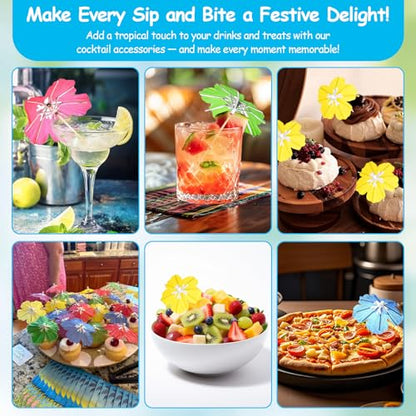 100 Pcs Colorful Cocktail Umbrellas - Drink & Party Decorations