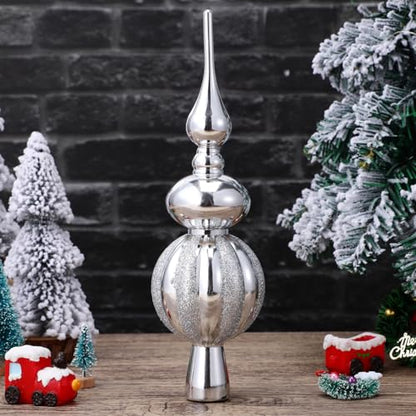 Spherical Christmas Tree Topper Ornament - 9 Inch Plastic Festive Decor