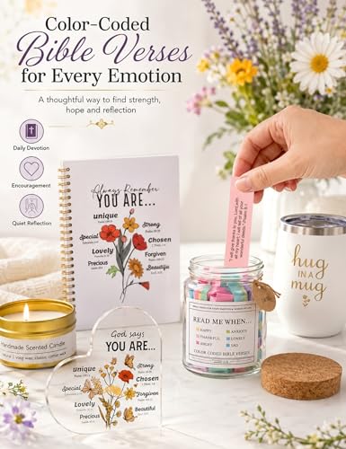 Christian Gifts for Women - White 10-Piece Religious Gift Set with Blanket & More