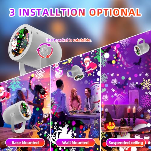 Christmas Projector Lights 2-Pack with 9 Dynamic Snowflake & Holiday Patterns - USB Powered, Indoor & Outdoor Decor