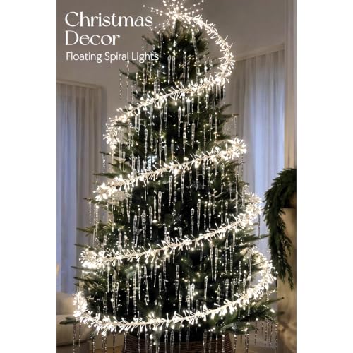 2000 LED Floating Spiral Christmas Tree Lights - 60ft Outdoor Decor