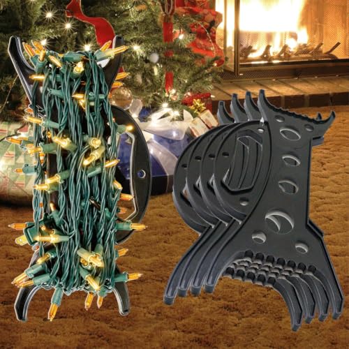 8PC Christmas Light Storage Holders Set - Cord Wind Up & Organizer, Black