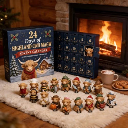 24 Days Highland Cow Advent Calendar - FF Christmas Holiday Countdown