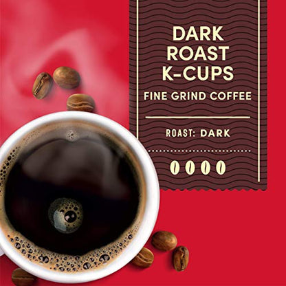 Tim Hortons Dark Roast Coffee, Single-Serve K-Cup Pods Compatible with Keurig Brewers, 32ct K-Cups,Red
