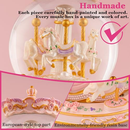 Snow Globe Music Box Daughter Gift Pink Variation A-Pink M