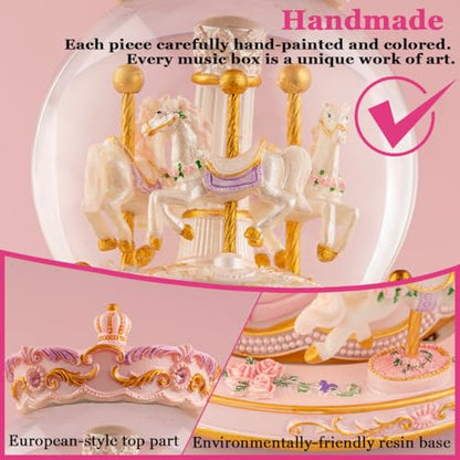 Snow Globe Music Box Daughter Gift Pink Variation A-Pink M