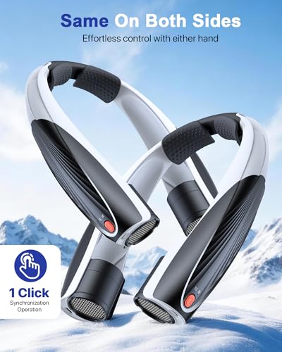 Kesguar Portable Neck Fan Black & White 20H Runtime Rechargeable USB