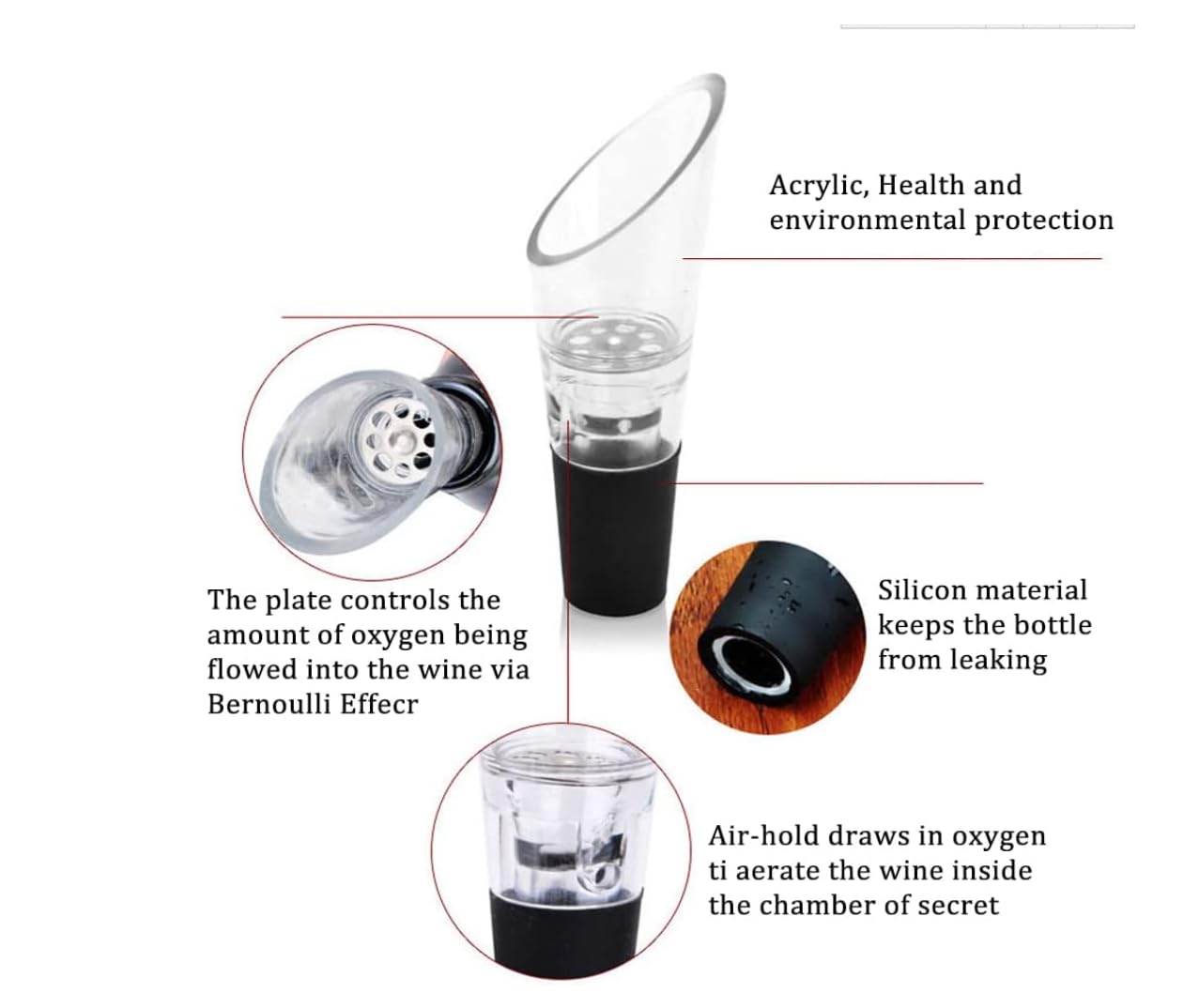 Wine Opener Set,Wine Bottle Opener Including Foil Cutter, Bottle Stopper Pourer and Extra Spiral,Wine Corkscrew Set,Gift box Opener Kit.