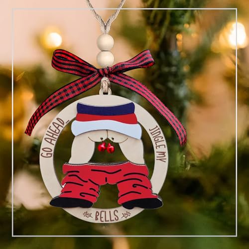 Funny Wooden Christmas Ornament - Jingle My Bell Holiday Decor for Adults