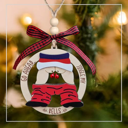 Funny Wooden Christmas Ornament - Jingle My Bell Holiday Decor for Adults