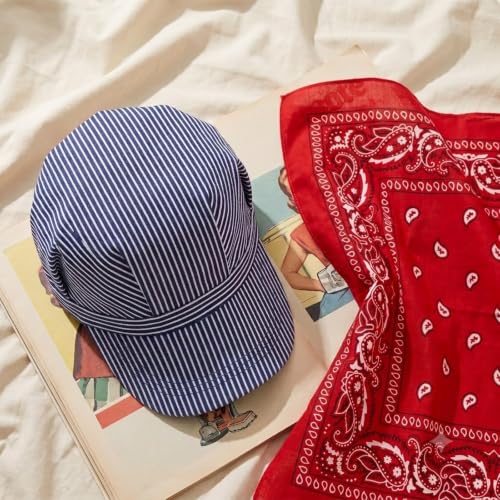 Adult Train Conductor Hat and Bandana Set - Blue Red Cosplay Costume Accessory