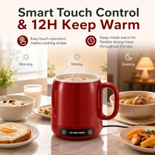Multi-Function Portable Electric Stewing Cup - 6 in 1 Cooking Kettle, 27 Oz