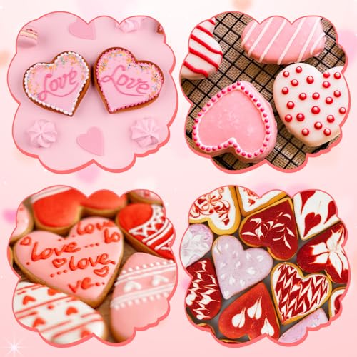 7 Pack Heart-Shaped Cookie Cutter Set Stainless Steel for Baking & Crafts