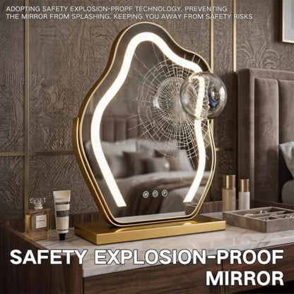 17-Inch LED Cloud Vanity Mirror with Lights, Touch Control for Makeup