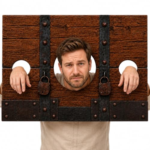 Brown Medieval Stockade Photo Prop Halloween Renaissance Backdrop