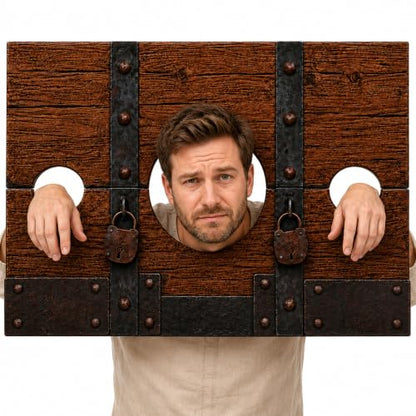 Brown Medieval Stockade Photo Prop Halloween Renaissance Backdrop