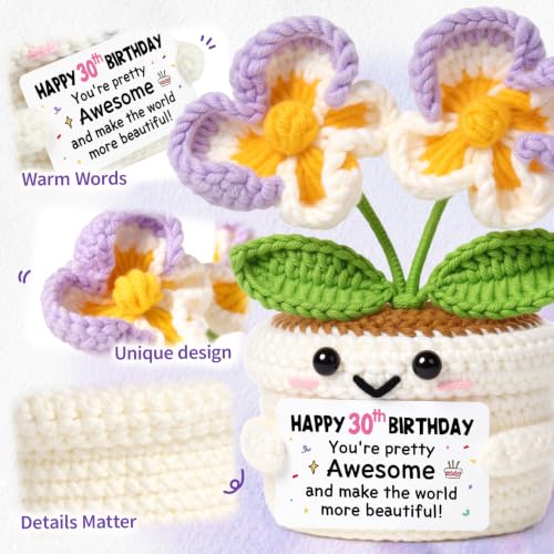 30th Birthday Gift for Women - Handmade Crochet Orchid Decoration - Variation of 30th Birthday