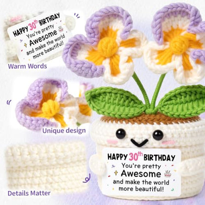 30th Birthday Gift for Women - Handmade Crochet Orchid Decoration - Variation of 30th Birthday