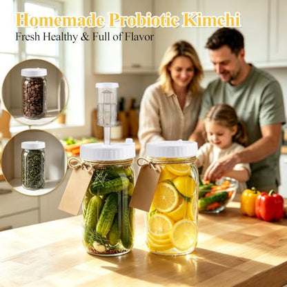 32oz Wide Mouth Mason Jar Fermentation Kit with Airlock & Glass Weights