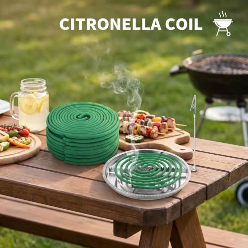 Citronella Incense Coil Outdoor 20 Count with Stands – Long-Lasting Mosquito Repellent