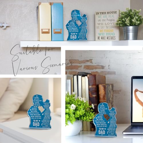 Dad Shadow Acrylic Desk Plaque Sign - Father's Day Gift from Daughter - Bonus, Stepdad, Best Dad Ever