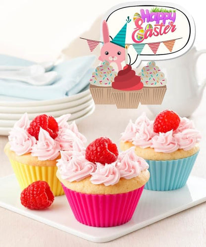 Skiennix Silicone Cupcake Liners - 36 Pack Reusable Non-Stick Baking Molds for Muffins & Bento Box Dividers