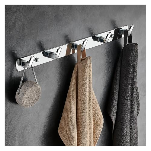Chrome Wall Hook with 5 Hooks for Bathroom & Kitchen
