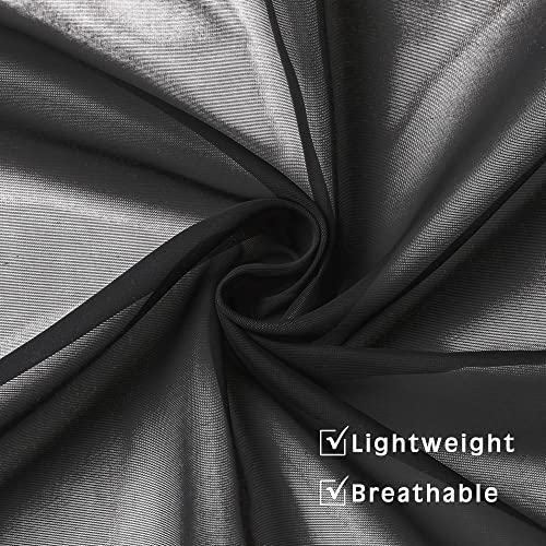 OWENIE Extra Long Sheer Curtains 120 Inches Long, Black Sheer Curtain, Voile Rod Pocket Panels for Bedroom and Living Room (42 x 120 inches Long, Set of 2, Black)