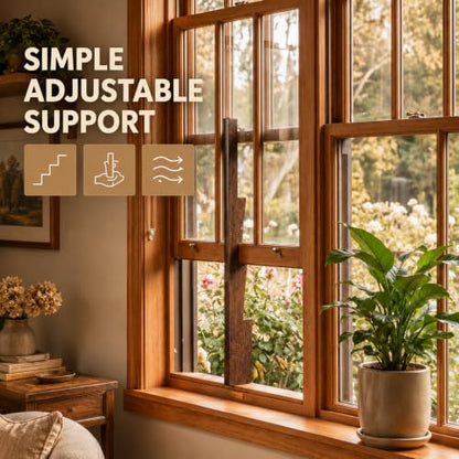 Wooden Window Prop Stick for Casement & Awning Windows - Adjustable Support