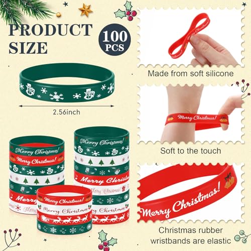 Christmas Silicone Bracelets Bulk Set - 10 Styles for Kids and Adults, 200 Pieces - Stylish Variation
