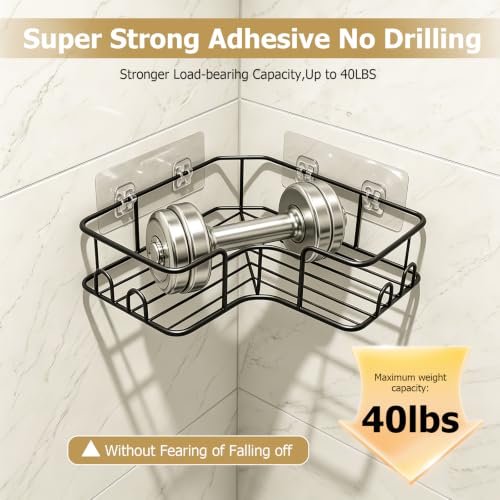 No-Drill Corner Shower Shelf Set – Rust-Resistant Bathroom Organizer, 4-Pack