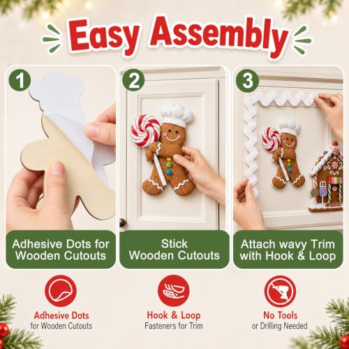Christmas Gingerbread House Decor Kit for Kitchen & Holiday Display