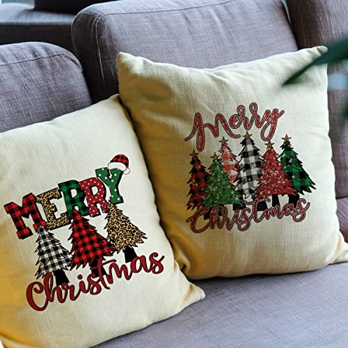 Christmas Heat Transfer Vinyl HTV Iron-On Sheets for T-Shirts - Buffalo Plaid Deer Santa Tree Design - 6 Sheets - Black Red Green - Variation of Christmas-6pcs