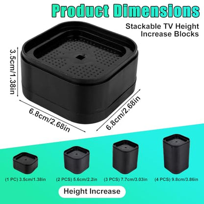 8pcs TV Stand Riser Blocks, Height Adjustable Furniture Risers for TV, Sofa, Bed, 6.8x6.8x3.5cm
