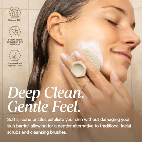 Self-Care Gift Set with Silicone Scrubbers Fog-Resistant Shower Mirror & Bathroom Accessories