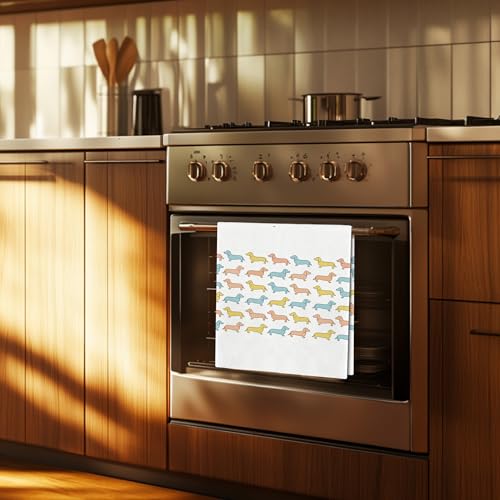 Funny Dachshund Kitchen Towels - Wiener Dog Lover Gift Set - Colorful 2