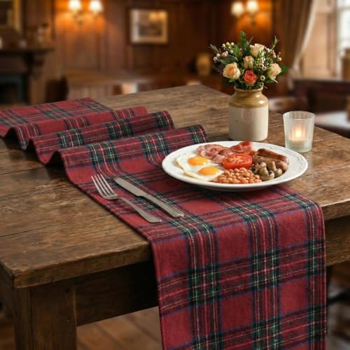 Christmas Table Runner 13x72 Inch Farmhouse Plaid Holiday Decor Red & Multi Color