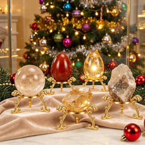 36 Pack Gold Crystal Ball Stands for Gemstones & Decorative Spheres
