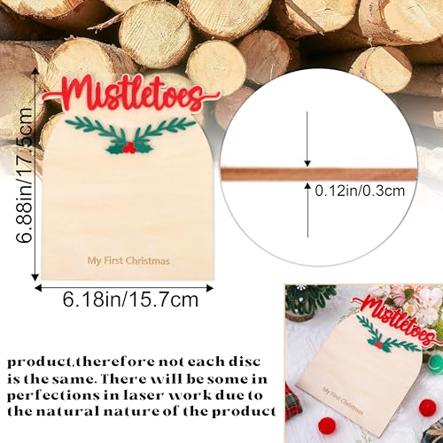 First Christmas Footprint Keepsake Sign - Wooden Nursery Milestone Decor